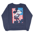 DISNEY Mickey Mouse USA Mens Sweatshirt Blue S For Discount