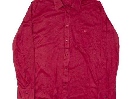 KANDAHAR CLUB Mens Plain Shirt Red 90s Long Sleeve L Online now