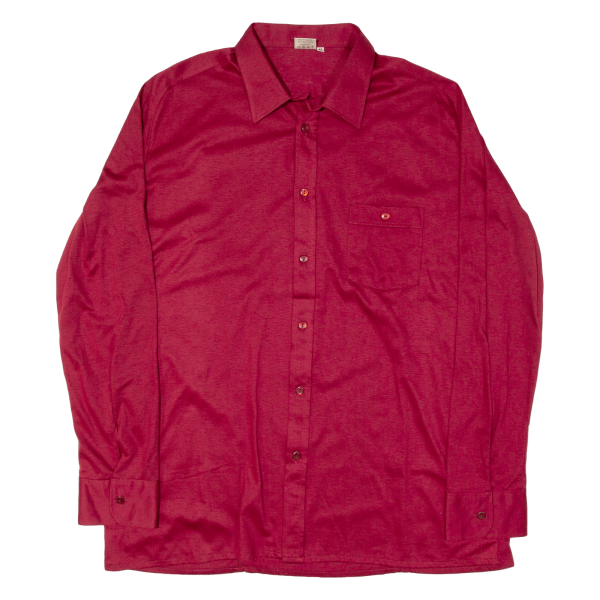 KANDAHAR CLUB Mens Plain Shirt Red 90s Long Sleeve L Online now