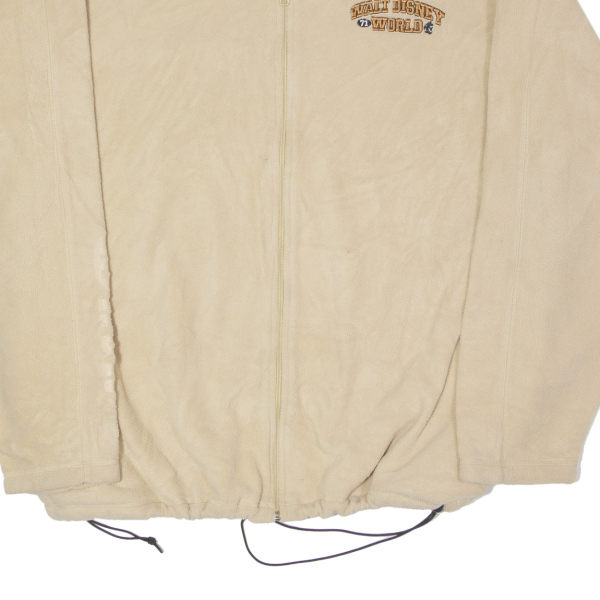 DISNEY Walt Disney World Mens Fleece Jacket Beige 2XL Hot on Sale