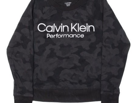 CALVIN KLEIN Performance Camouflage Womens Sweatshirt Black XS Online Hot Sale