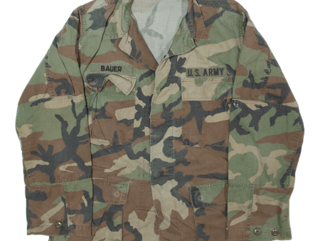 Army Woodland Combat Mens Military Jacket Green Camouflage S on Sale