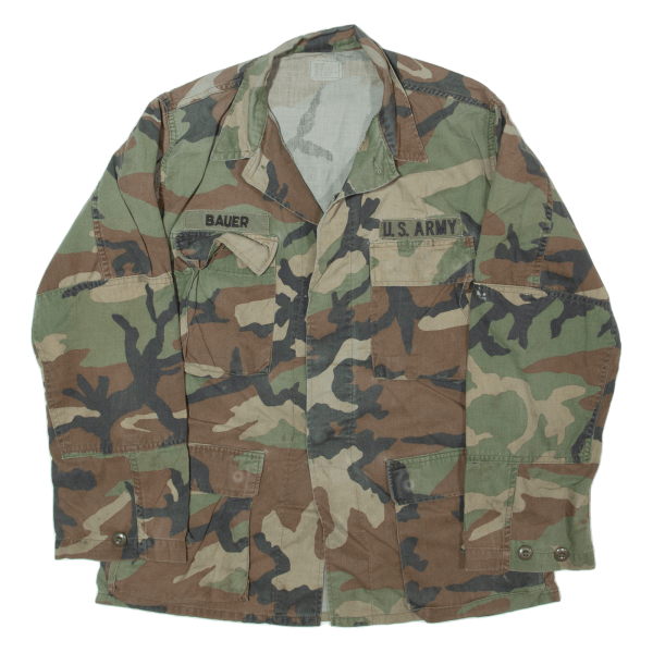 Army Woodland Combat Mens Military Jacket Green Camouflage S on Sale