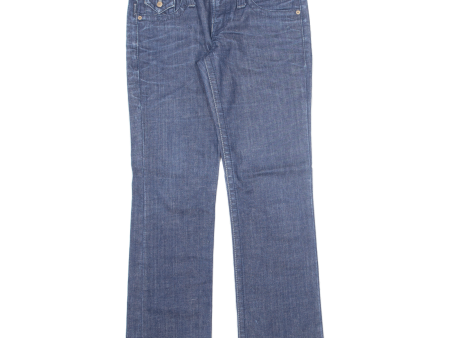 ARMANI Indigo 008 Low Rise Womens Jeans Blue Regular Straight W32 L32 Hot on Sale