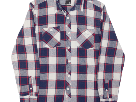 FISHBONE Mens Shirt Blue Plaid Long Sleeve M Cheap