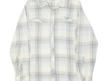 COLUMBIA Womens Shirt Grey Plaid Long Sleeve M For Sale