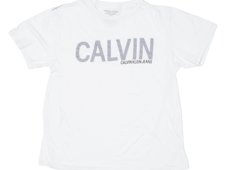 CALVIN KLEIN JEANS Boys T-Shirt White XL Hot on Sale