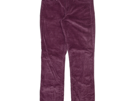 CALVIN KLEIN Womens Corduroy Trousers Maroon Slim Straight W33 L31 For Sale