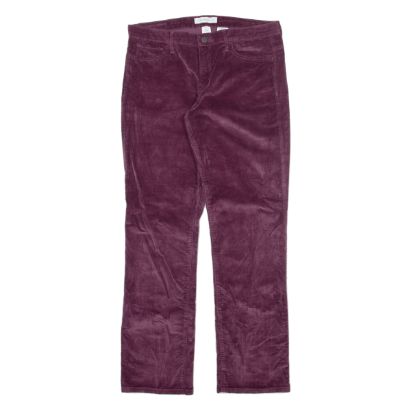 CALVIN KLEIN Womens Corduroy Trousers Maroon Slim Straight W33 L31 For Sale