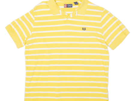 CHAPS Mens Polo Shirt Yellow Striped XL For Sale