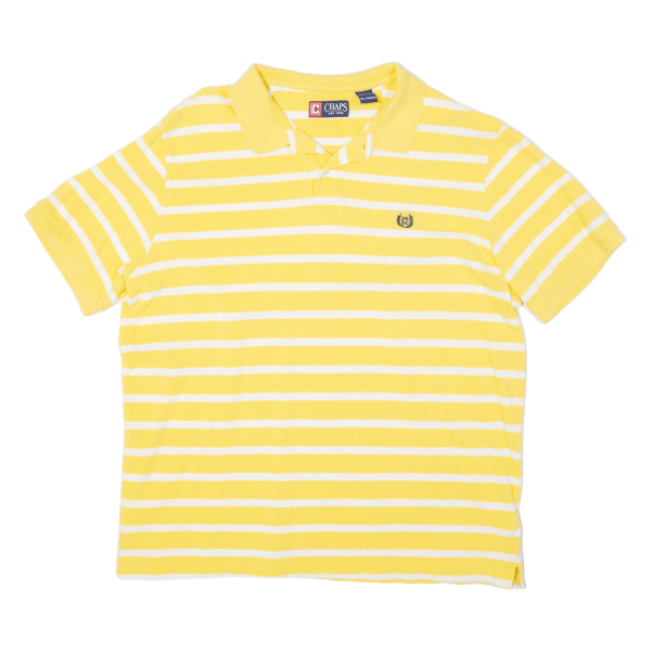 CHAPS Mens Polo Shirt Yellow Striped XL For Sale