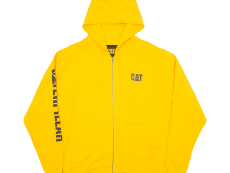 CAT Hoodie Yellow Full Zip Mens XL on Sale