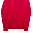 NAUTICA Mens Jumper Red V-Neck Tight Knit M on Sale