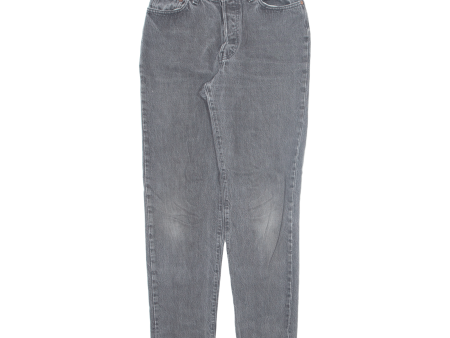 Womens Jeans Grey Regular Tapered 90s Stone Wash W27 L32 For Cheap