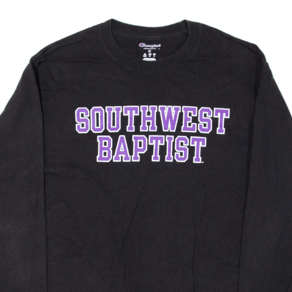 CHAMPION Southwest Baptist Mens T-Shirt Black Long Sleeve USA M Online Sale