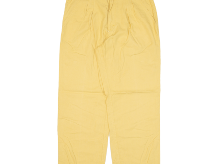 BARBADOS Womens Trousers Yellow Relaxed Straight Linen W29 L26 Online now