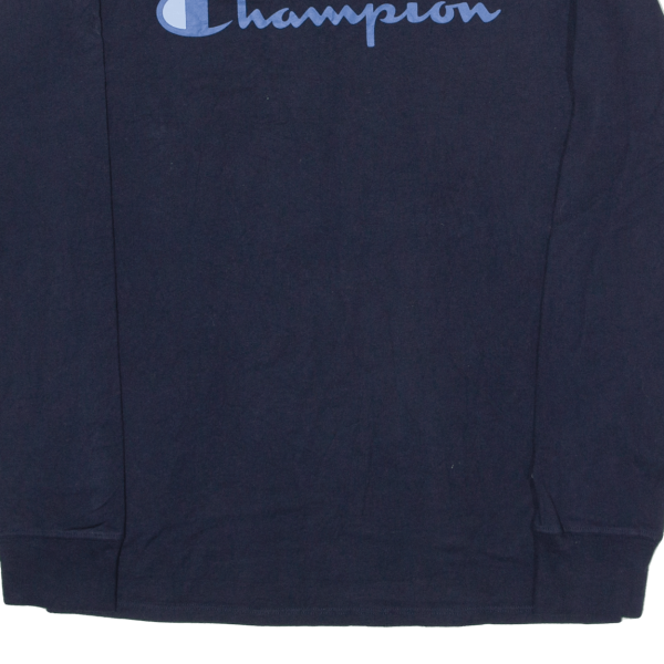 CHAMPION Mens T-Shirt Blue Long Sleeve M Hot on Sale