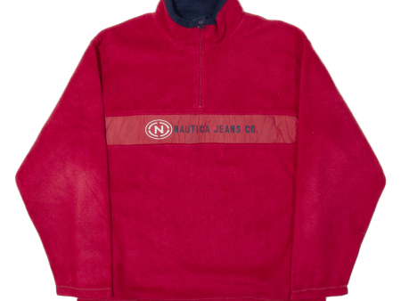 NAUTICA Mens Fleece Red 1 4 Zip 2XL Sale