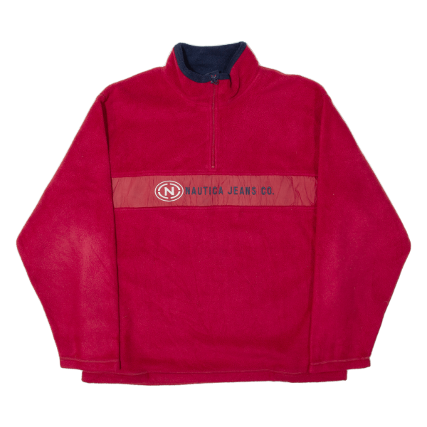 NAUTICA Mens Fleece Red 1 4 Zip 2XL Sale