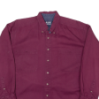 BASIC OPTIONS Mens Plain Shirt Maroon 90s Long Sleeve L Online Hot Sale