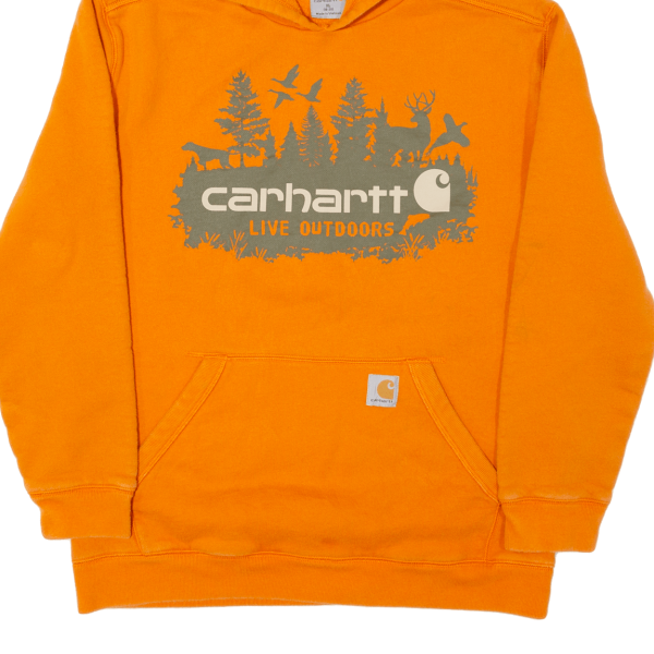 CARHARTT Live Outdoors Boys Orange Hoodie Full Zip XL For Sale