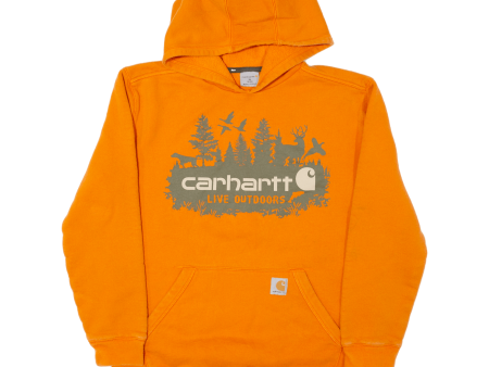 CARHARTT Live Outdoors Boys Orange Hoodie Full Zip XL For Sale