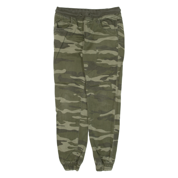 CHAPTER Camo Girls Trousers Green Regular Tapered W29 L27 Online Sale