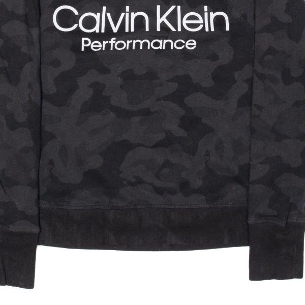 CALVIN KLEIN Performance Camouflage Womens Sweatshirt Black XS Online Hot Sale