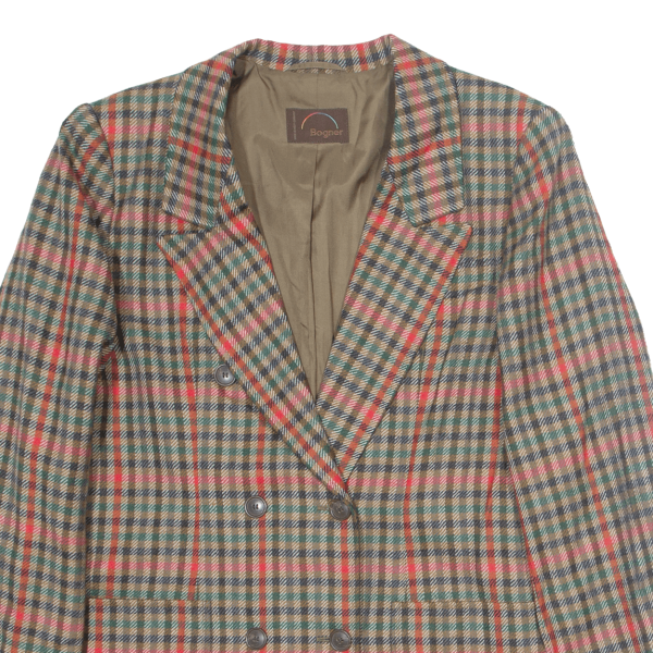 BOGNER Womens Blazer Jacket Brown Wool Check M Online now