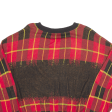 TOMMY HILFIGER Womens Patterned Jumper Red Plaid Tight Knit L Hot on Sale