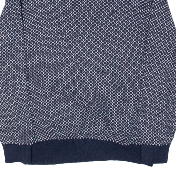 NAUTICA Mens Patterned Jumper Blue Spotted V-Neck Tight Knit L Online Sale