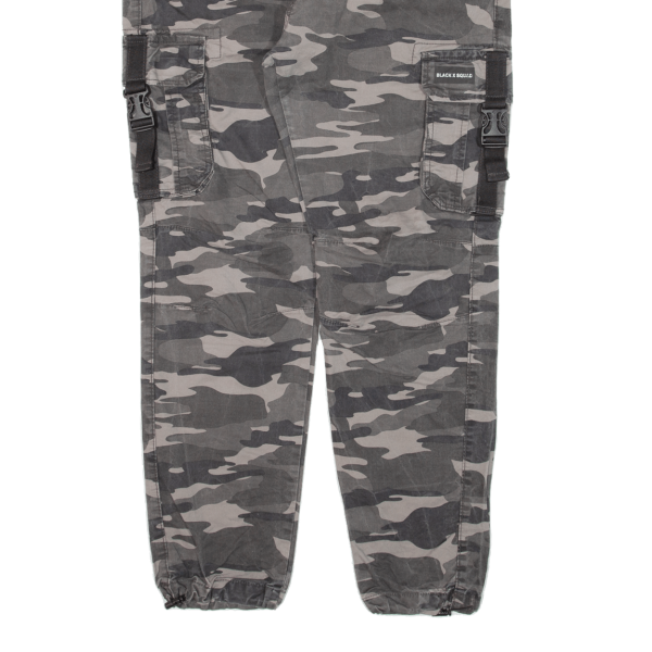 BLACK SQUAD Cargo Camo Womens Trousers Grey Regular Tapered W29 L27 Hot on Sale