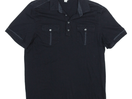 CALVIN KLEIN Mens Polo Shirt Black M For Discount