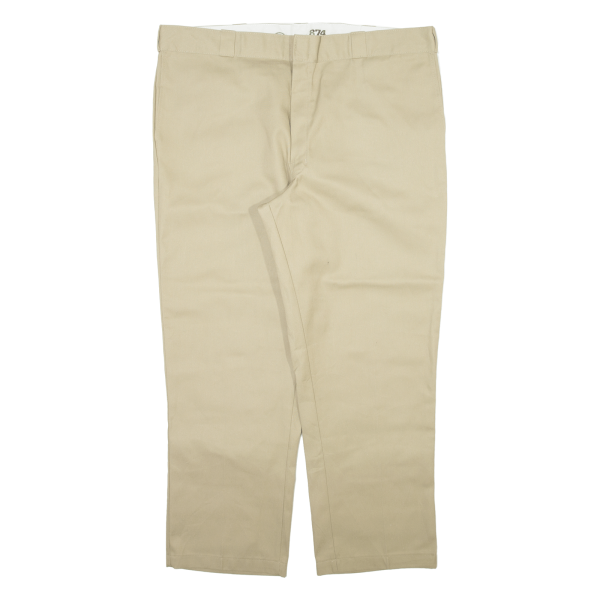 DICKIES 874 Workwear Mens Trousers Beige Relaxed Straight W44 L29 Discount