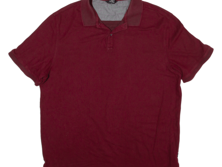 CALVIN KLEIN Mens Polo Shirt Maroon XL For Sale