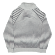 NAUTICA Mens Patterned Jumper Grey Striped Collared Chunky Knit L Online Hot Sale