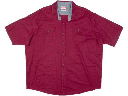 WRANGLER Mens Plain Shirt Red 2XL Online Hot Sale