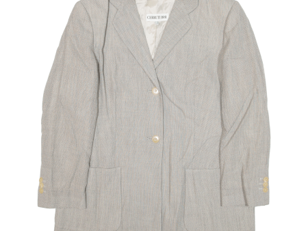 CERRUTI Womens Blazer Jacket Grey Wool L on Sale