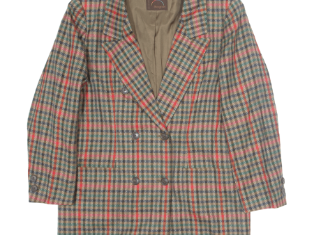 BOGNER Womens Blazer Jacket Brown Wool Check M Online now