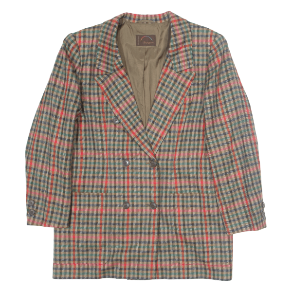 BOGNER Womens Blazer Jacket Brown Wool Check M Online now