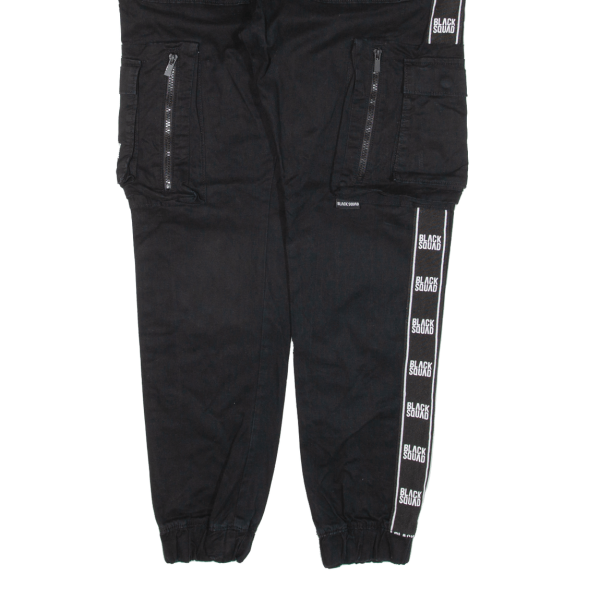 BLACK SQUAD Cargo Womens Trousers Black Regular Tapered W32 L28 on Sale