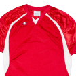 CHAMPION Boys Jersey Red V-Neck XL Discount