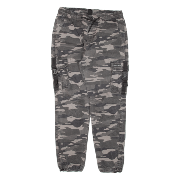 BLACK SQUAD Cargo Camo Womens Trousers Grey Regular Tapered W29 L27 Hot on Sale