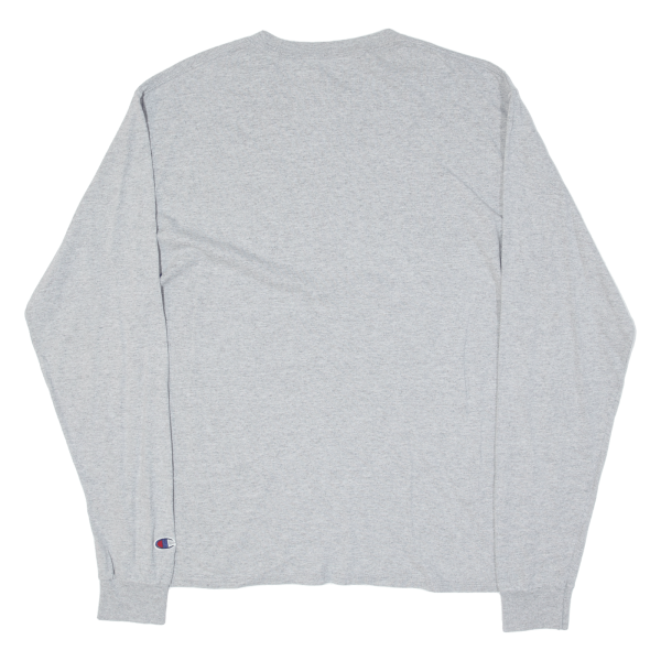 CHAMPION Mens T-Shirt Grey Long Sleeve M For Sale