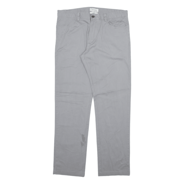 CALVIN KLEIN Mens Trousers Grey Slim Straight W34 L32 For Sale