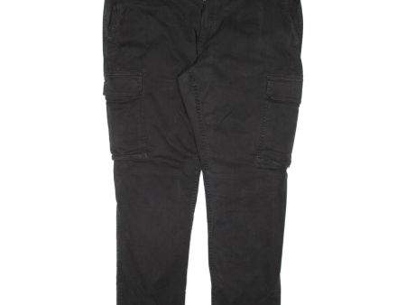 C&A Cargo Mens Trousers Black Regular Tapered W43 L31 Discount