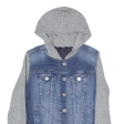 ARMANI JEANS Womens Denim Jacket Blue Hooded S Online