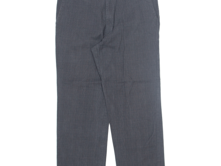 DOCKERS Signature Khaki Check Mens Trousers Grey Classic Straight W36 L29 For Discount