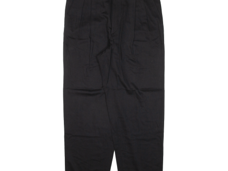 ANGELO LITRICO Pleated Womens Trousers Black Loose Tapered Viscose W31 L27 on Sale