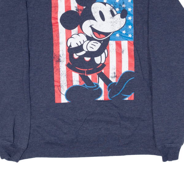 DISNEY Mickey Mouse USA Mens Sweatshirt Blue S For Discount